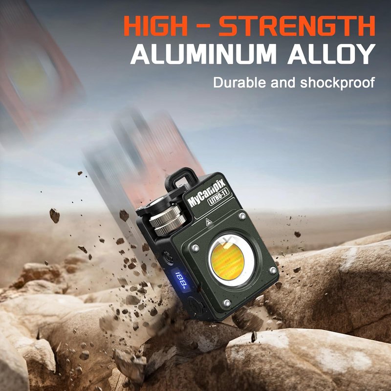 MyCampix Portable Camping Light, 3500LM Adjustable LED Camping Lantern Rechargeable with 2.5-15H Runtime&Screen, Alloy Waterproof Flashlight for Power Outages, Emergency, Hurricane(Green)