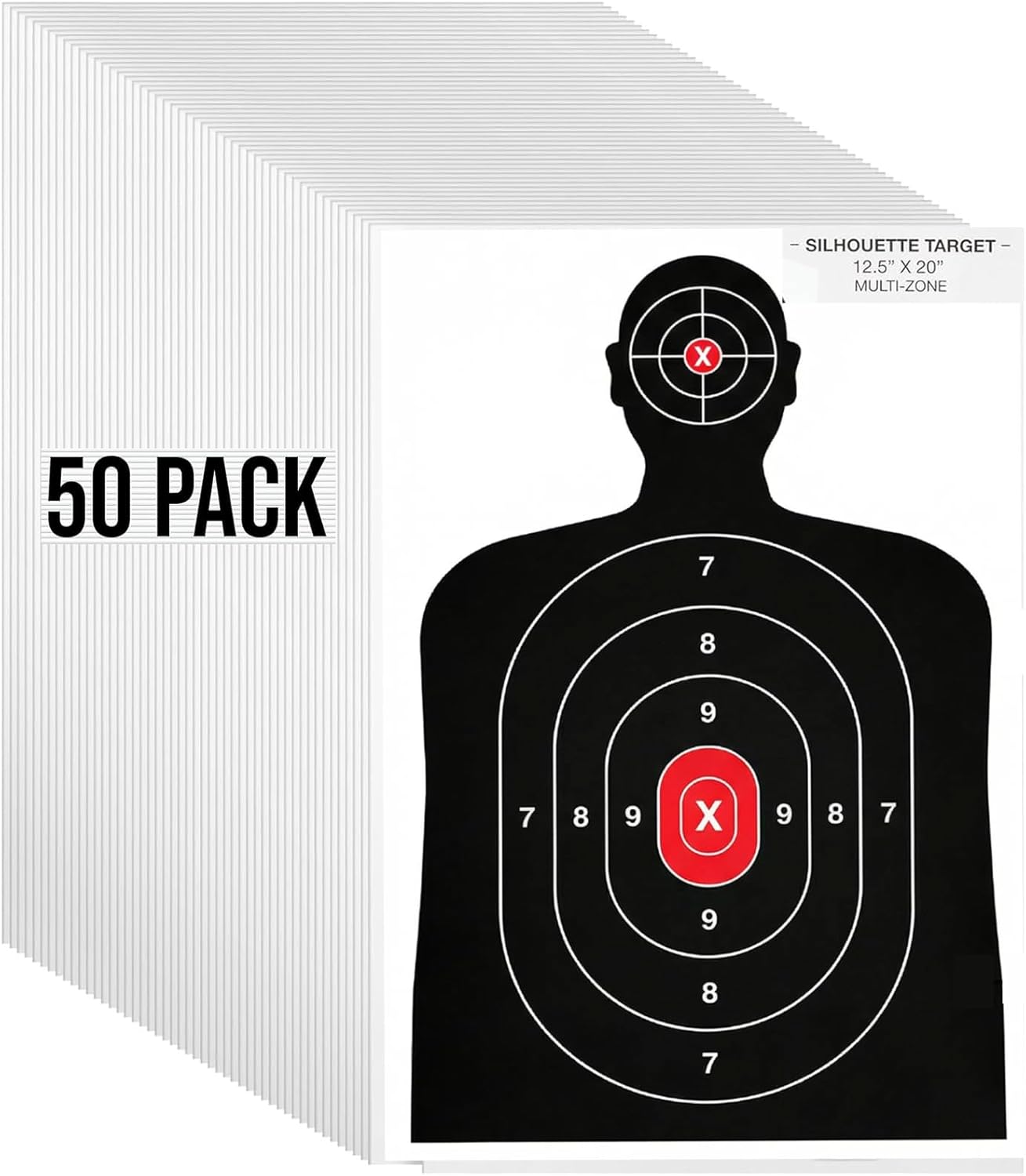 Silhouette Paper Shooting Target - Aiming Target for Indoor & Outdoor Practice | 14x22 Inches