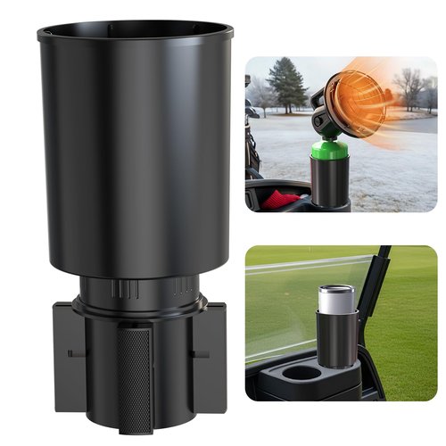 Golf Cart Cup Holder & Propane Heater Holder Universal Adjustable, Fits EZGO, Club Car, Yamaha, Higher Cup Holder for Securely Holds 16 oz Propane Tanks, Golf Cart Heaters & Large Drink Container