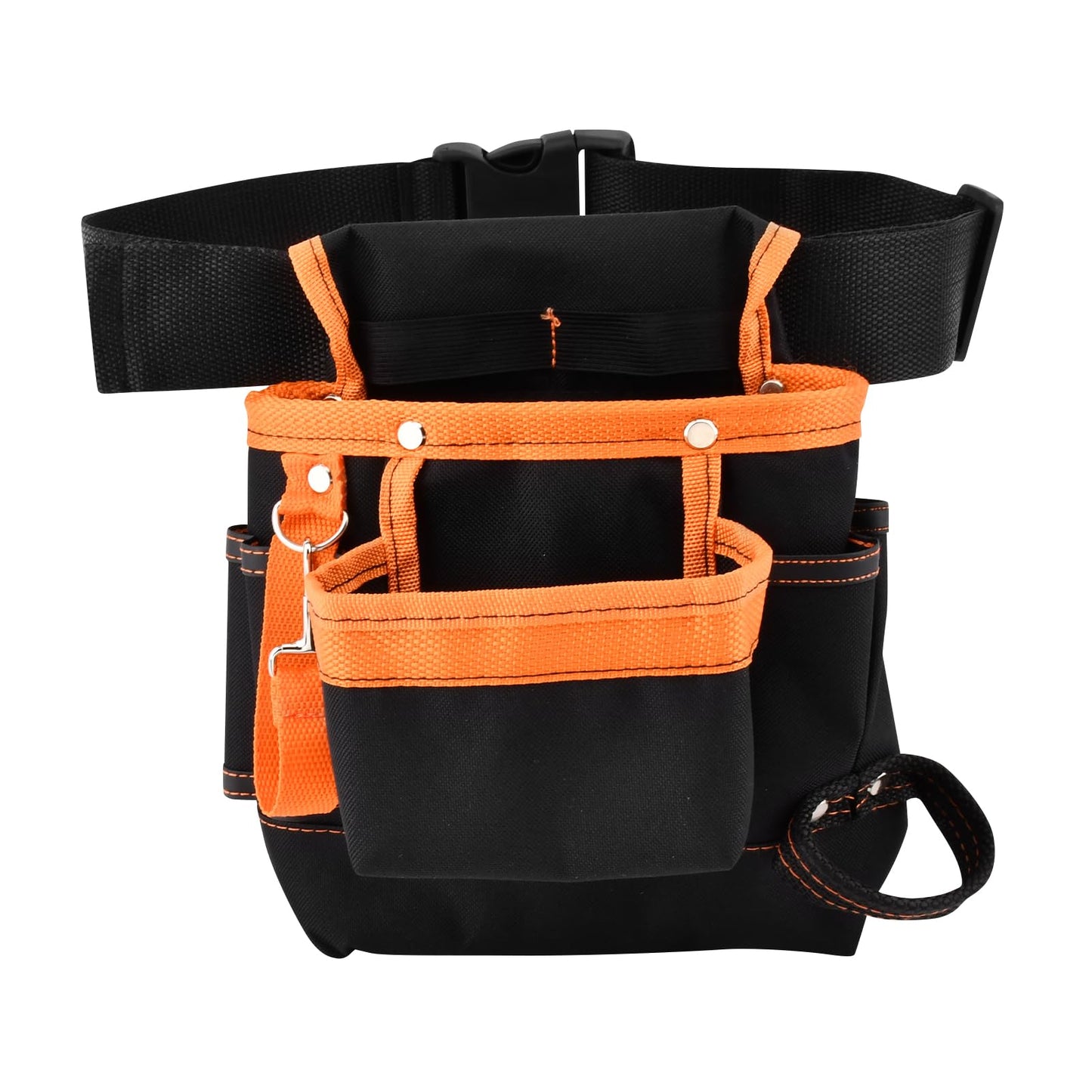 8 Pockets Tool Pouch, Utility Organizer Pouch Waist Bag for Tools, Adjustable Belt Work Apron for for Technician Maintenance Electrician Carpenter Woodworker Roofing Hardware Tools(SIZE:9.45x9.84inch)