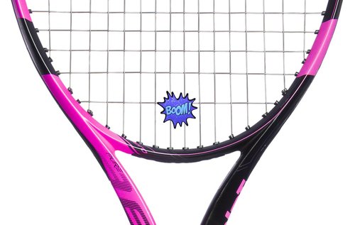 Racket Expressions - Girls Purple and Pink Tennis Racket Dampener Shock Absorber - Cute Tennis Dampeners for Rackets - 2 Sided Kapow and Boom Tennis Vibration Dampener 2 Pack