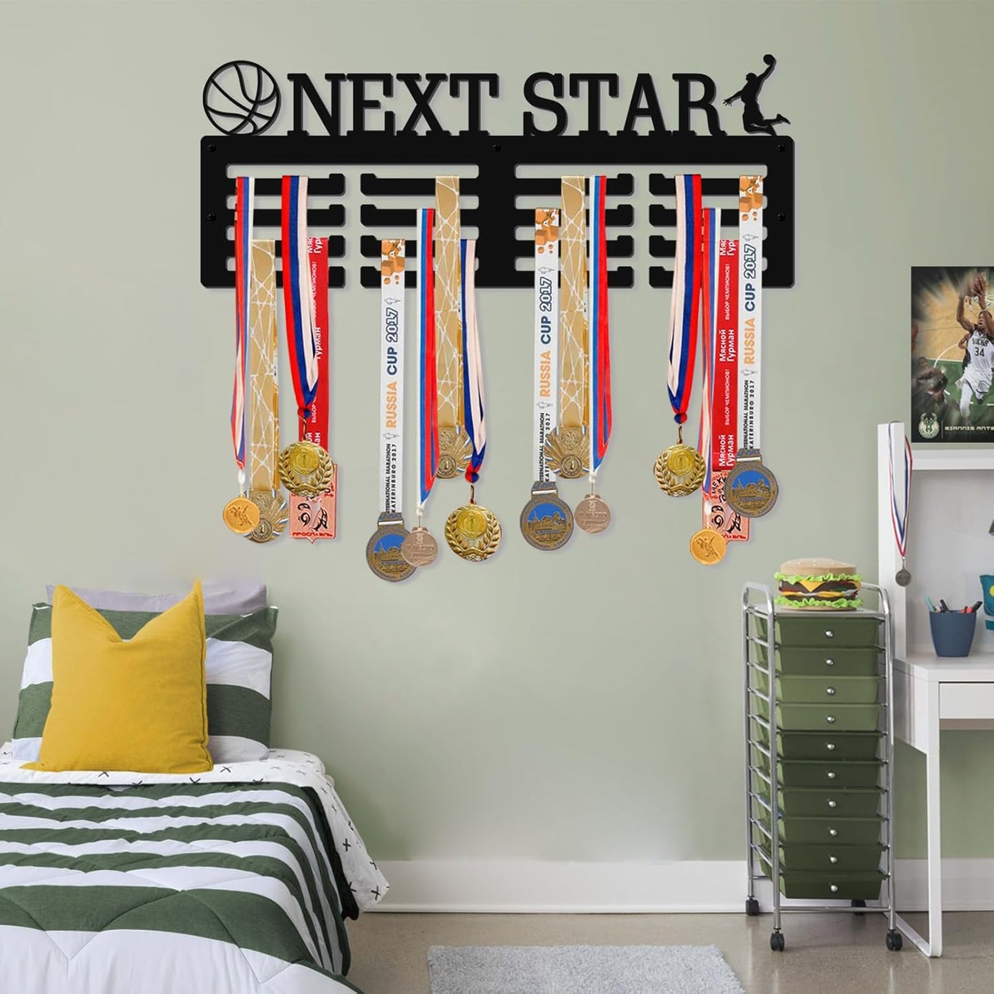 Skiennix Personalized Medal Hanger - Custom Wall Display Rack for Awards & Ribbons | Ideal Gift for Athletes