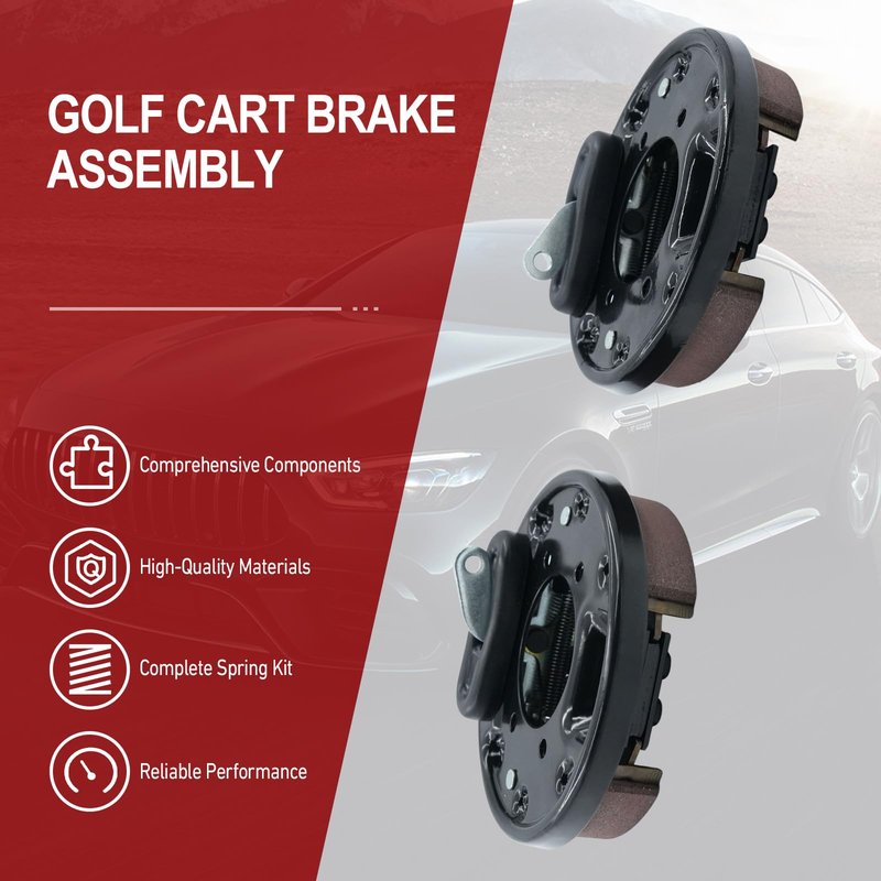 REVOTUNE Golf Cart Brake Drums Compatible with Yamaha G14 G16 G19 G20 G21 G22, EZGO TXT PDS Medalist Driver Side and Passenger Side Includes Brake Shoes OE 70998-G01 70998-G02