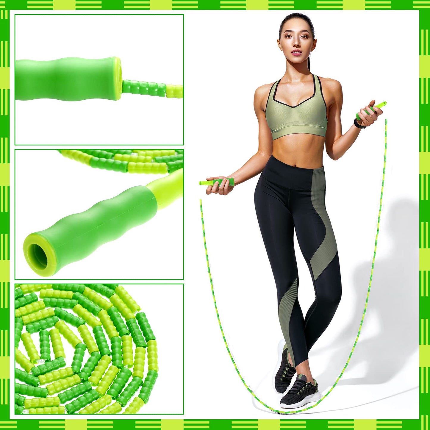 Yunsailing 20 Pack Jump Ropes for Adults Kids, 9.2 ft Adjustable Length Free Segmented Skipping Rope Bulk for Field Day Game, Soft Beaded Jumping Ropes for Women Men Exercise Weight Loss(Bright Color)