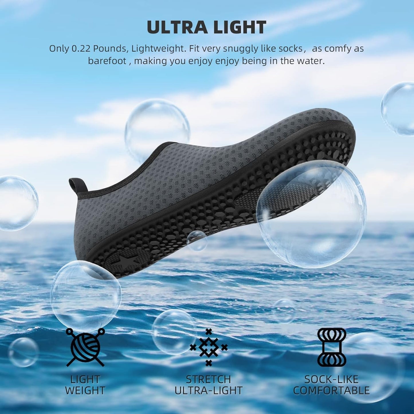 Skiennix Water Shoes - Quick-Dry Aqua Socks for Swimming & Beach Activities | Adult & Youth Sizes