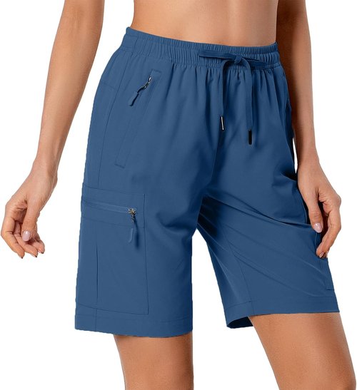 Hugut Women's Hiking Cargo Shorts - Quick Dry Athletic Design with Zipper Pockets | Water Resistant