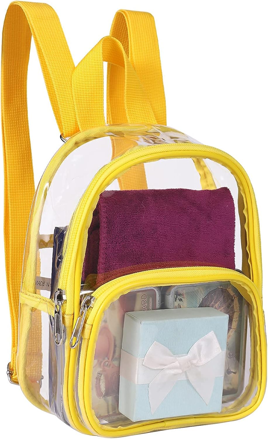 USPECLARE Clear Mini Backpack - Stadium Approved Transparent Bag for Kids | Perfect for Concerts & Festivals