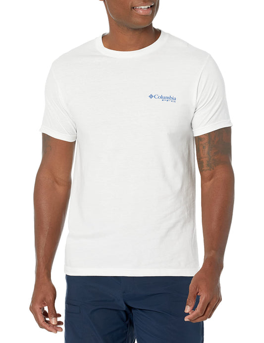 Columbia Apparel Men's PFG Graphic T-Shirt Shirt, White/Triangle, Medium