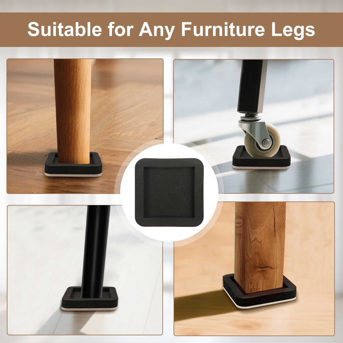 Upgraded Felt Furniture Sliders for Hardwood Floors – 4 PCS 5" Heavy Duty Furniture Movers Sliders with Unique Groove Design, Easily and Safely Move Any Item
