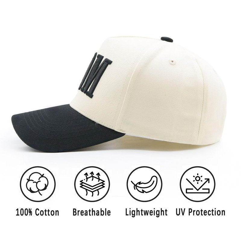 YQZUWUXE Womens Mom Trucker Hat, Vintage Snapback Mama Baseball Cap, Trendy New Mom Gifts 2026 Mothers Day Outfits for Mommin Black