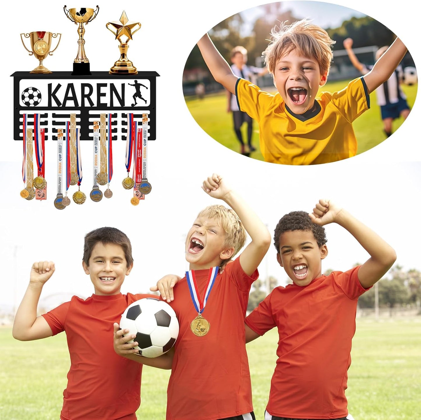 Skiennix Personalized Medal Hanger - Custom Wall Display Rack for Awards & Ribbons | Ideal Gift for Athletes