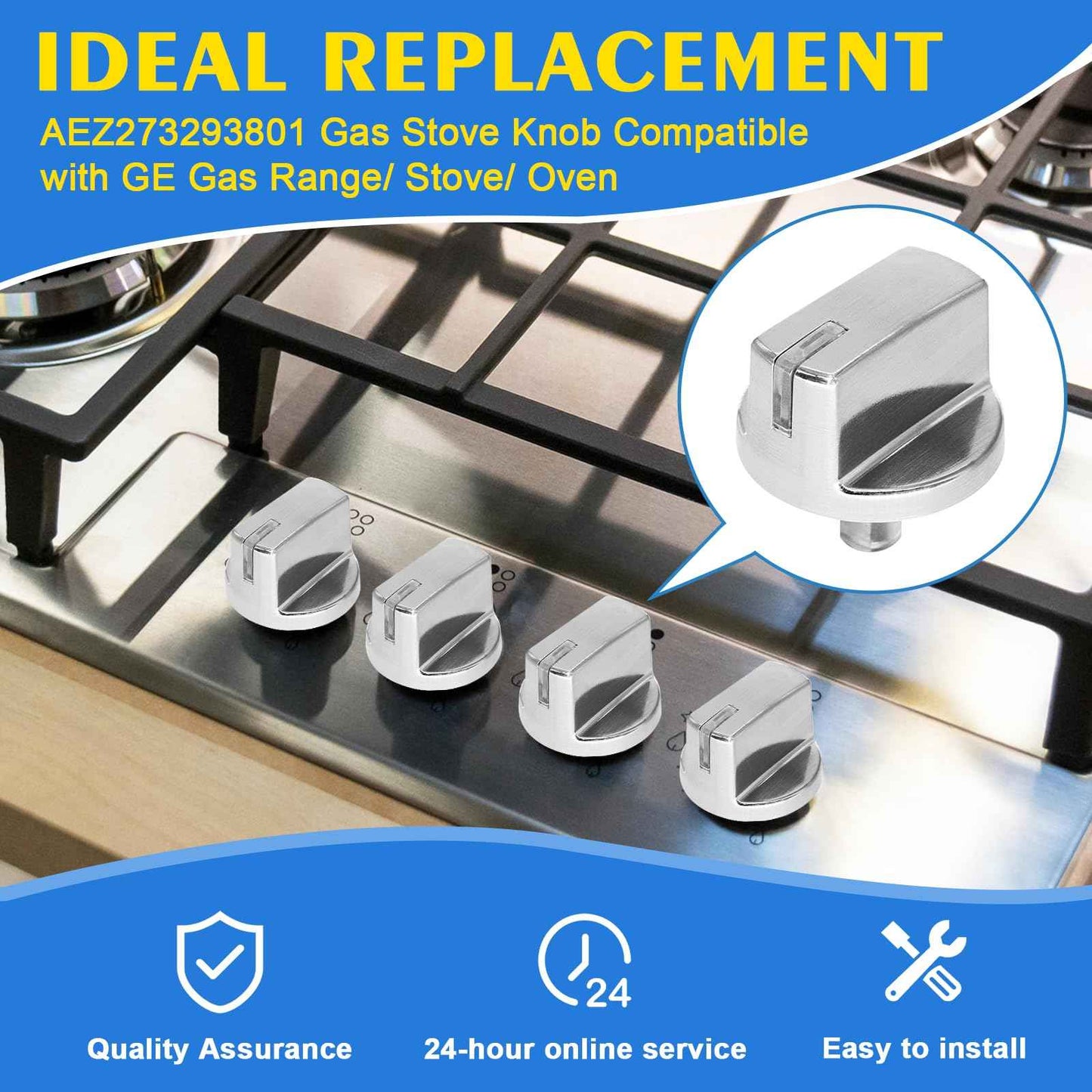 Teknorke AEZ73293801 for lg Stove knobs Replacements - Burner Control Knob Assembly Replacement, for lg Cook top Replacement knobs EBZ60710601, 2025031, AH3639420, EA3639420, AP5594929(5pcs)