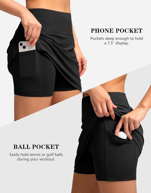 G Gradual Women's Golf Skirt | High-Waisted Stretchy Skort with 4 Pockets for Tennis & Casual Wear