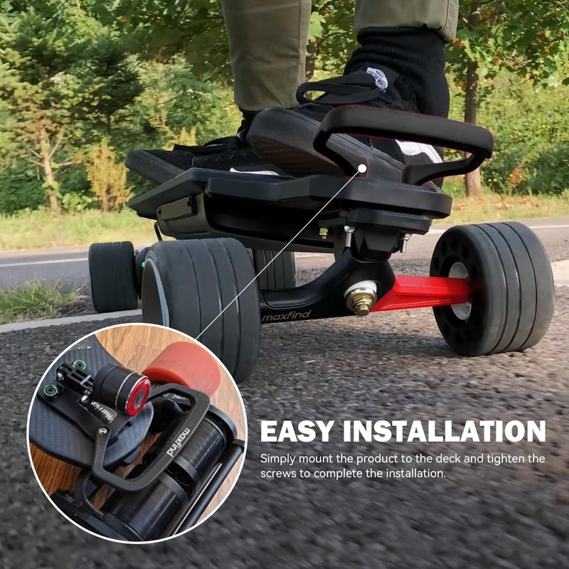 Maxfind Skateboard Handle,Ergonomic & Comfortable Grip for Electric Longboards, Easy to Install,Waterproof Aluminum Design(Black)