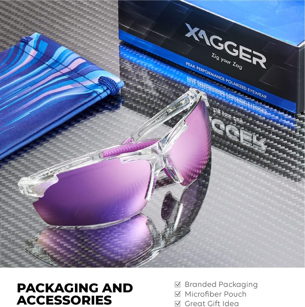 Xagger Polarized Sports Sunglasses - UV400 Protection for Men & Women | Perfect for Running, Cycling & More