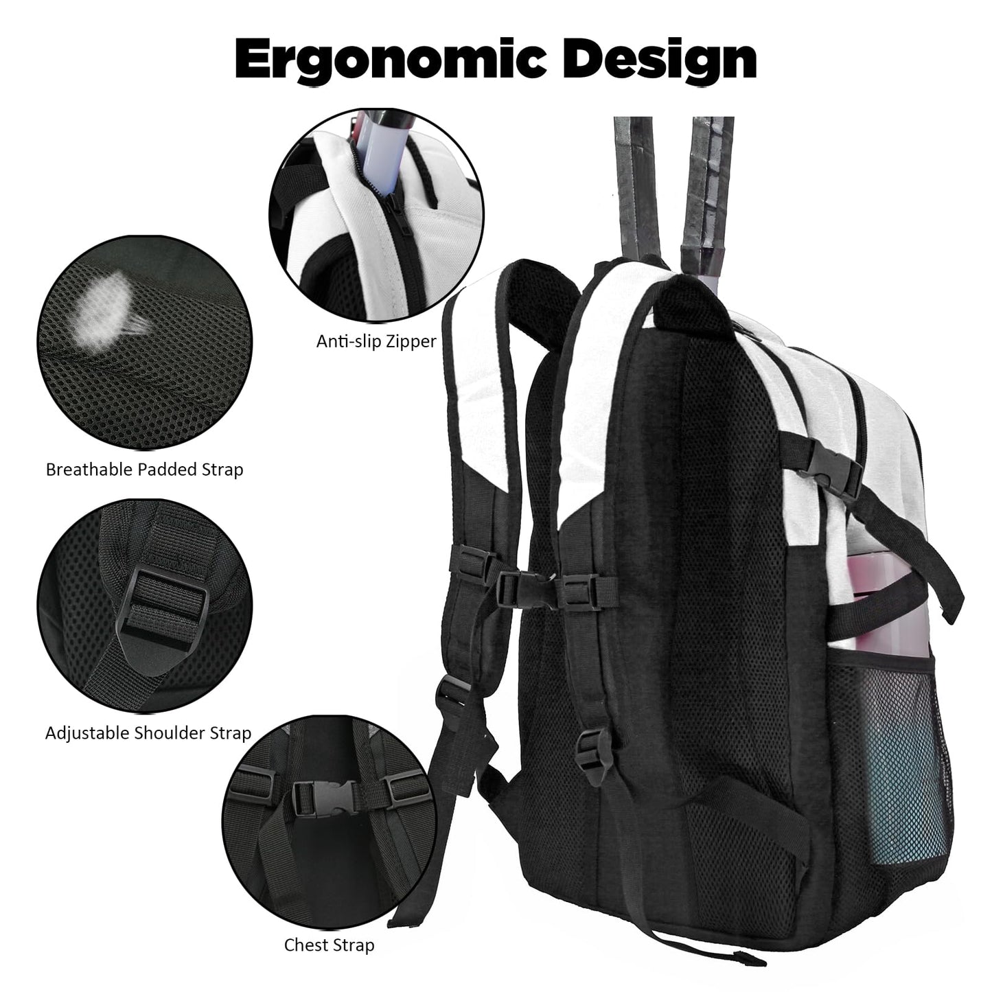 WOLT Tennis Bag - Large Tennis Racket Backpack for Men & Women - Ventilated Shoe Compartment - Holds 2 Rackets
