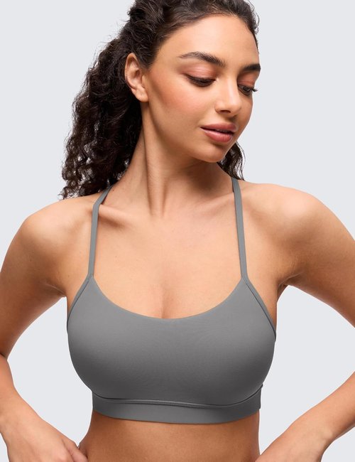 CRZ YOGA Butterluxe Y-Back Sports Bra for Women - Padded Racerback, Low Impact Workout Top