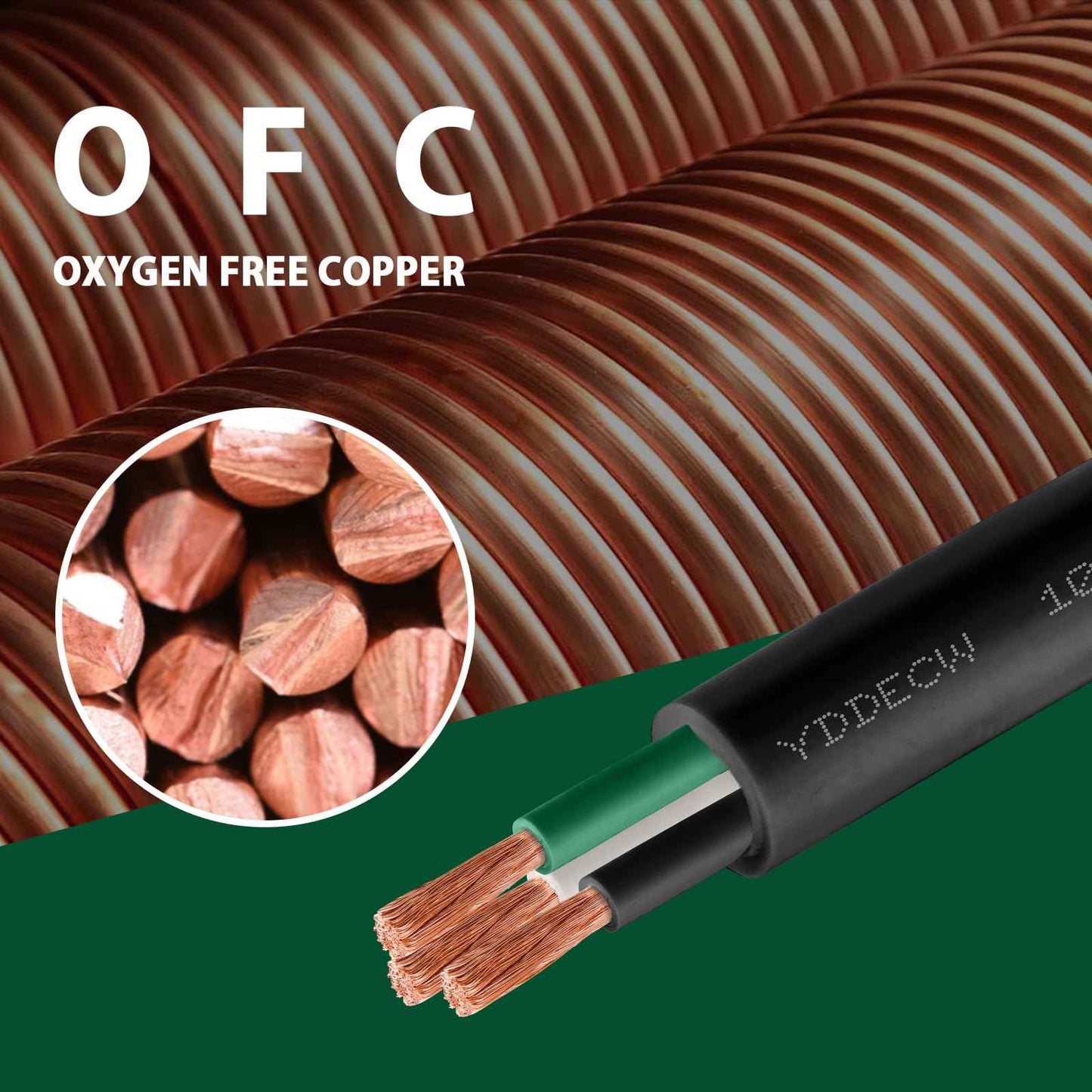 YDDECW 50ft 10/3 10 AWG SJTW 300V Wire (3 Conductor) - 10 Gauge SJTW Cable with UV-Resistant Jacket for Motor Leads, Battery Chargers and Machine - 3 Conductor - 50 Feet Electrical Wire