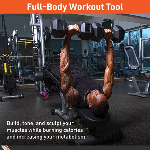 Body Sport Hex Dumbbell Weight - Rubber Encased for Strength Training | Home Gym Essential