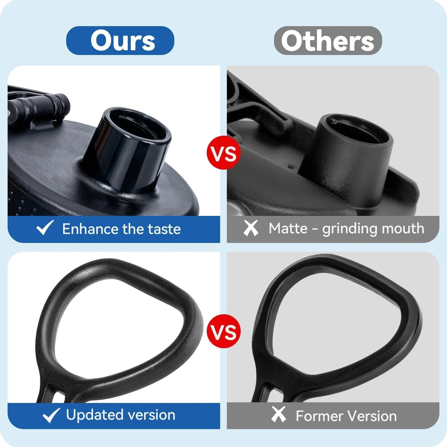 Prurex Spout Lid for Hydro Flask 12 16 18 22 32 40 64oz Wide Mouth Water Bottle,Replacement Lid for Hydroflask,Thermoflas,Iron Flask Wide Mouth Bottles (Black, 2 Pack)