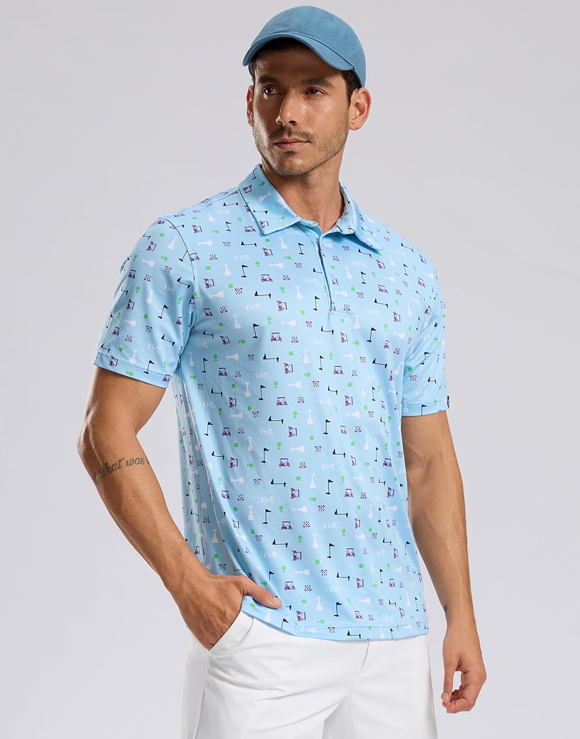 Skiennix Men's Golf Shirt - Short Sleeve Dry Fit Polo | Moisture-Wicking Casual Lightweight Design