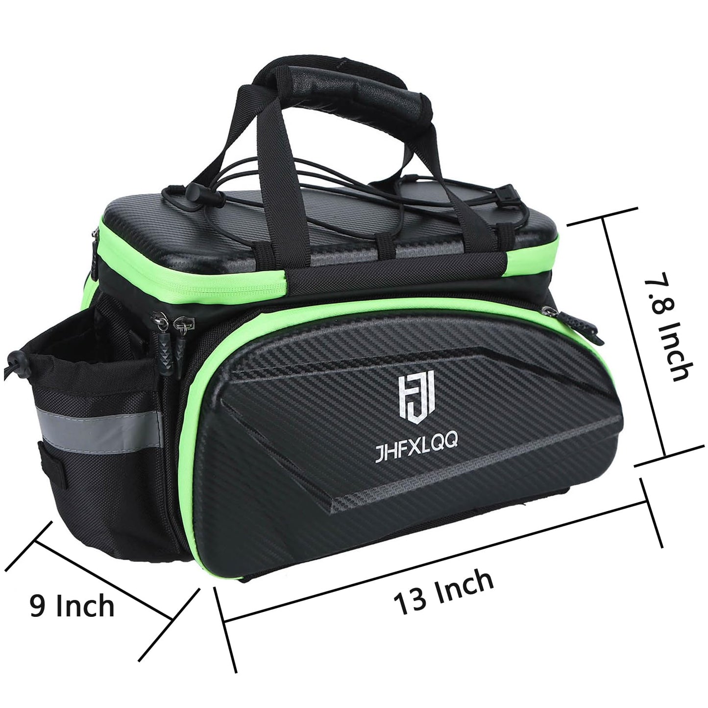 Bike Bag for Bicycle Rear Rack: 17L (Expandable to 35L) Large Capacity Hard Shell Electric Bike Trunk Saddle Bag Waterproof Leather Carbon Fiber Style - Panniers Bike Bags for Ebike and Bicycle