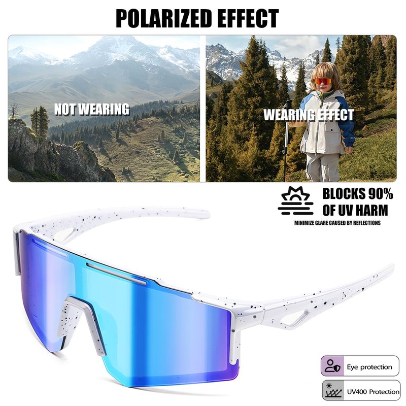 SQOQS 3PACK Kids Sunglasses Youth Baseball Sunglasses for Boys Girls - Softball Cycling Sports Sun Glasses UV400 Protection