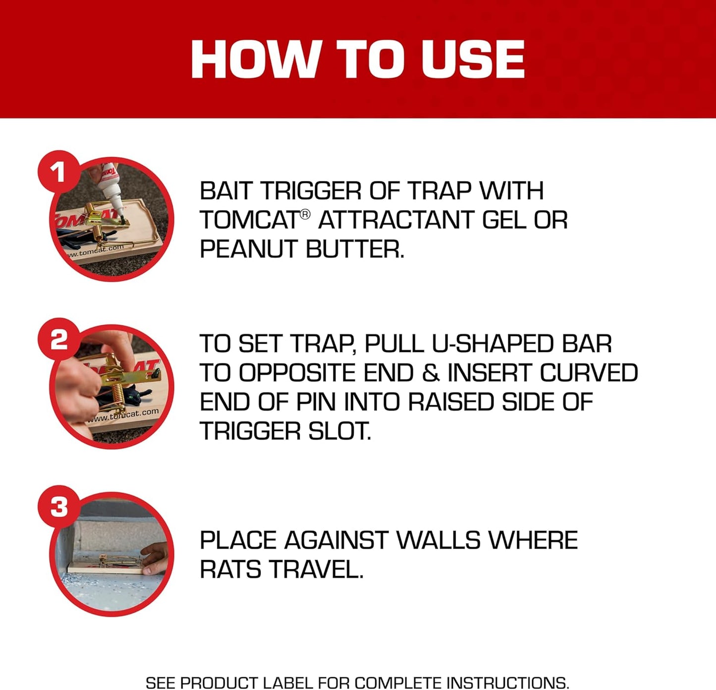 Tomcat Rat Traps - Economical & Effective Wooden Traps for Home Use | 8-Pack