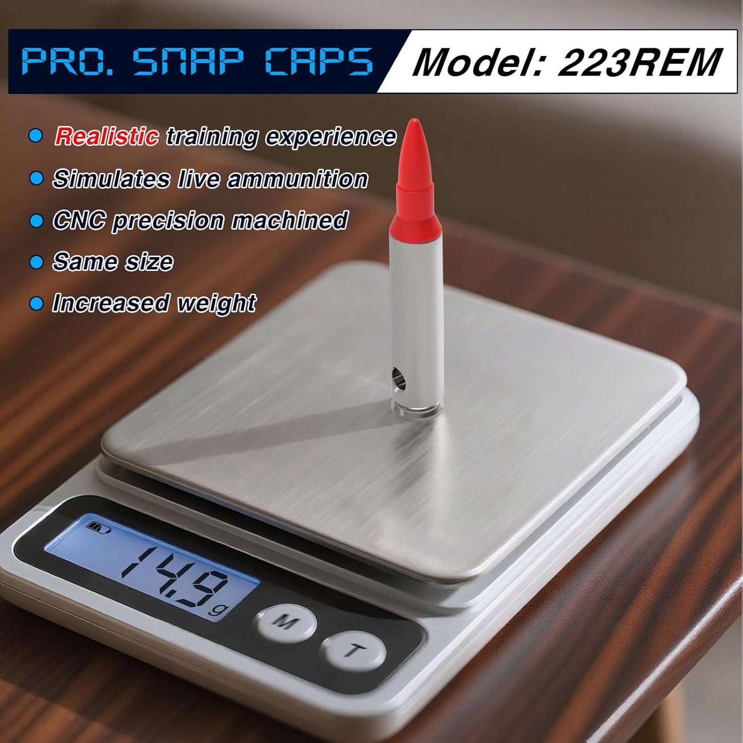 Snap Caps | Reusable Training Dummy Rounds for Safe Dry Fire Practice - Close to Real Weight