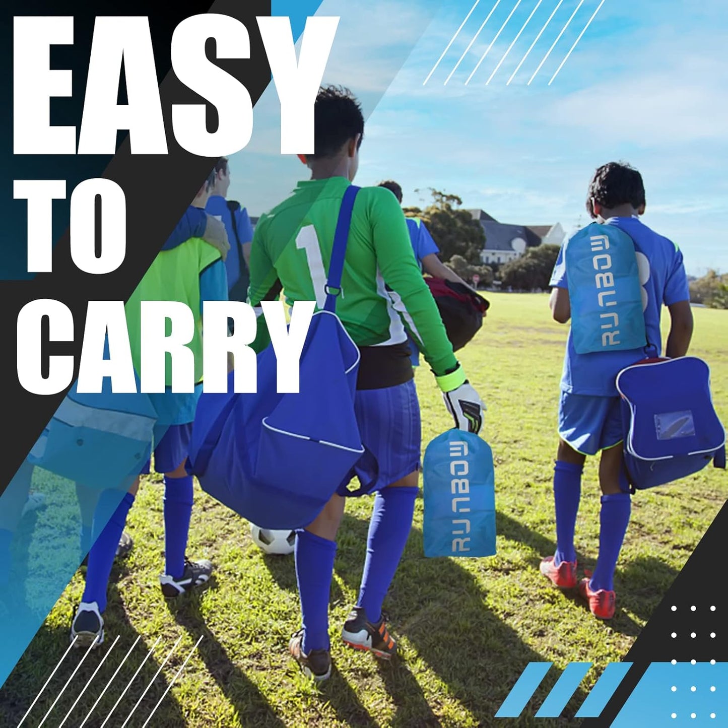 RUNBOW 6x4 FT Portable Kids Soccer Goal - Folding Soccer Net with Carry Bag for Indoor/Outdoor Training