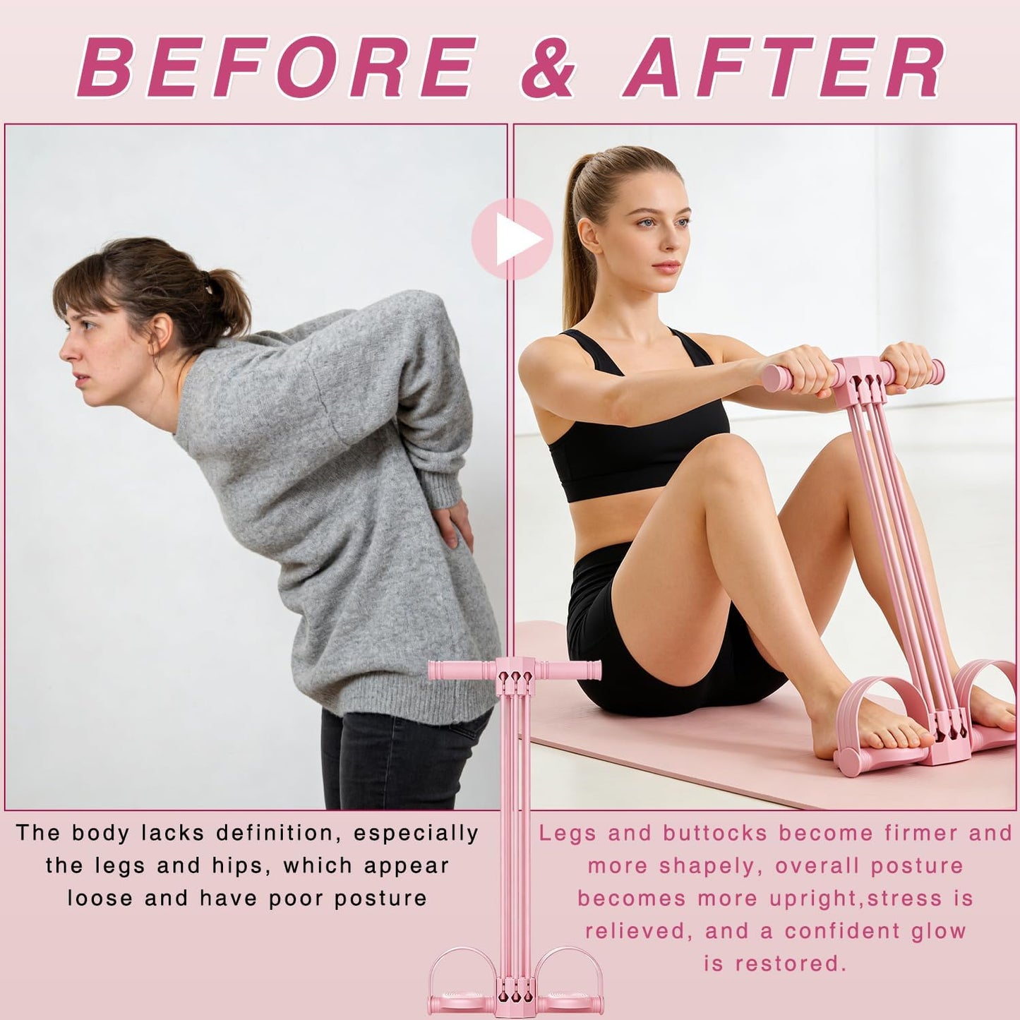 Skiennix Pedal Resistance Bands - Upgrade 6-Tube Natural Rubber for Full Body Workout | Versatile Fitness Bands