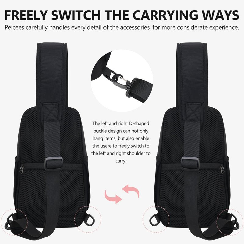 Peicees Crossbody Sling Backpack Sling Bag Travel Hiking Chest Bag Daypack, Purple