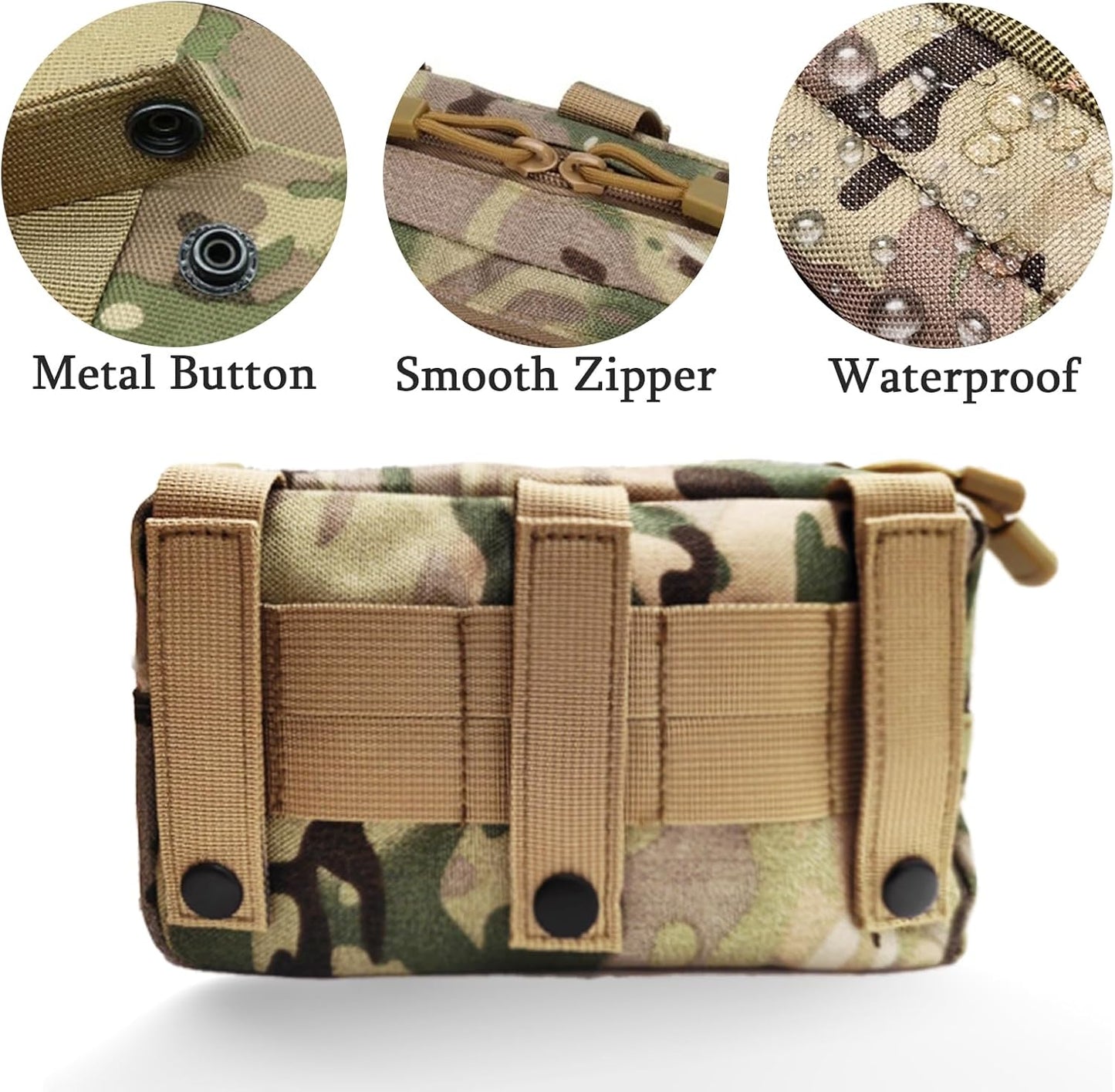 Skiennix Tactical Molle Admin Pouch - Multi-Purpose Laser-Cut EDC Tool Bag for Outdoor & Travel
