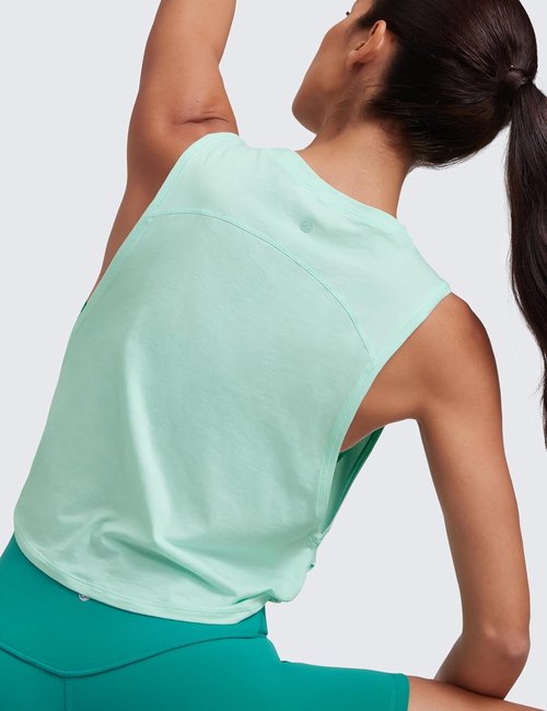 CRZ YOGA Pima Cotton Tank Top for Women - Loose Fit Sleeveless Athletic Shirt | Perfect for Yoga & Gym