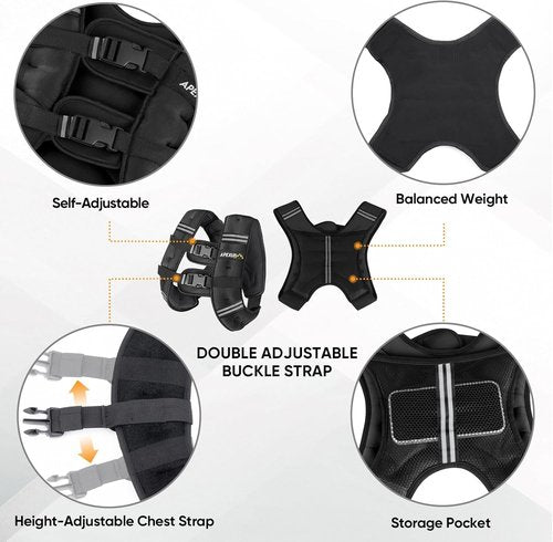 APEXUP Weighted Vest - Adjustable Weight Vest for Strength Training & Running | Unisex Design