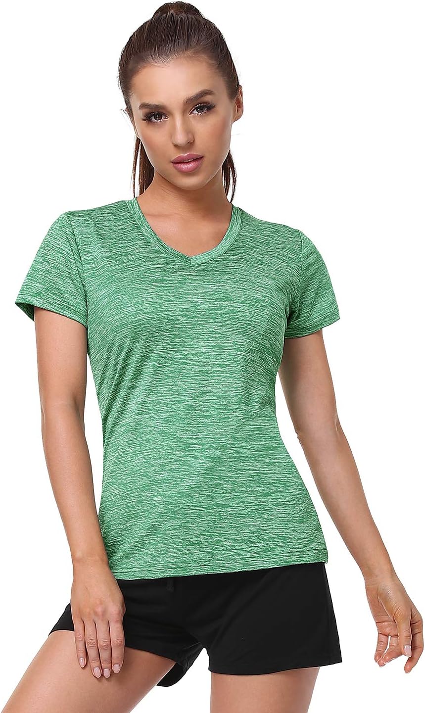 Xelky Women's Dry Fit T-Shirts - Moisture-Wicking Athletic V-Neck Tops | 3-4 Pack Activewear