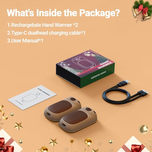 Capybara AI Hand Warmers Rechargeable 2 Packs 24 Hrs Long Safe Pocket-Size AI Smart Chips Electric Heater Cute Animal Gifts for Christmas Kids Women Men Outdoor Indoor-Brown