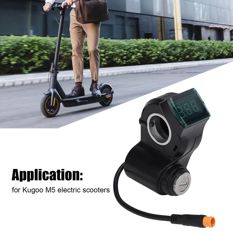 Alomejor Electric Scooter Handle Switch Lock,with Display Screen and 2 Keys Scooter Lock Replacement ABS Material for Urban Commuters Daily Riders Travel Enthusiasts