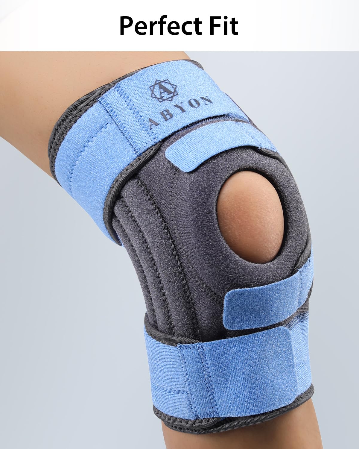 ABYON Knee Brace for Women & Men Meniscus Tear, ACL, Arthritis, Knee Support with Triple Side Stabilizers and Adjustable 360° Wraparound Strap for Maximum Knee Pain Support and Fast Recovery