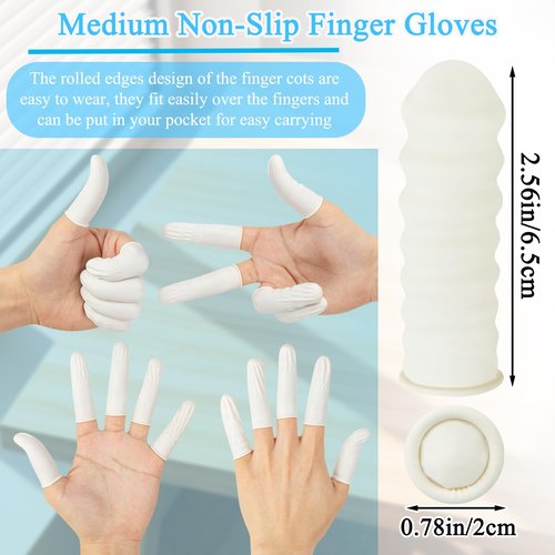 ONLYFU 750Pcs Latex Finger Cots Disposable Finger Gloves Anti-Static Finger Covers for Fingertip Protective, Medium Finger Protectors for Wound Care, Electronic Repair, Handicraft, Beauty, Salon