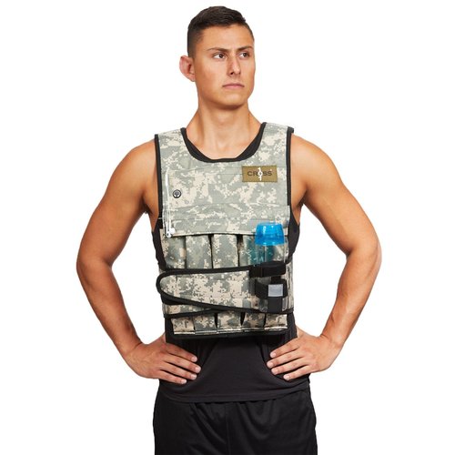 Cross101 Camouflage Adjustable Weighted Vest Without Shoulder Pads (40)