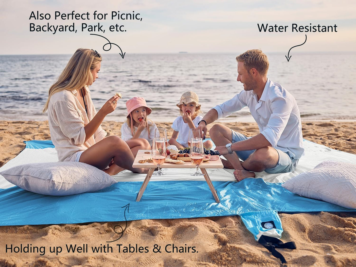 WEKAPO Beach Blanket - Sandproof Waterproof Extra Large Mat | Quick Drying for Camping, Picnic, and Vacation