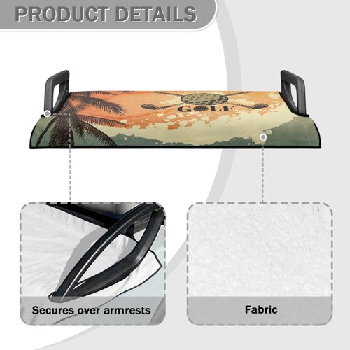 FUIBENG Golf Cart Seat Blanket Towel Universal Fit Most 2 Person Seat Golf Cart Club Car Breathable Material Towel Blanket, Golf Palm Tree