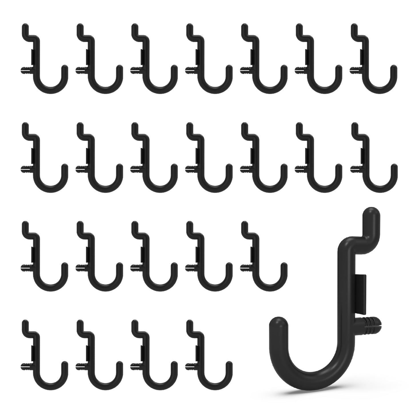 HUHOLE Pegboard Plastic Hooks, Designed for 1/4" Metal Pegboard Panel, Black, 100PC