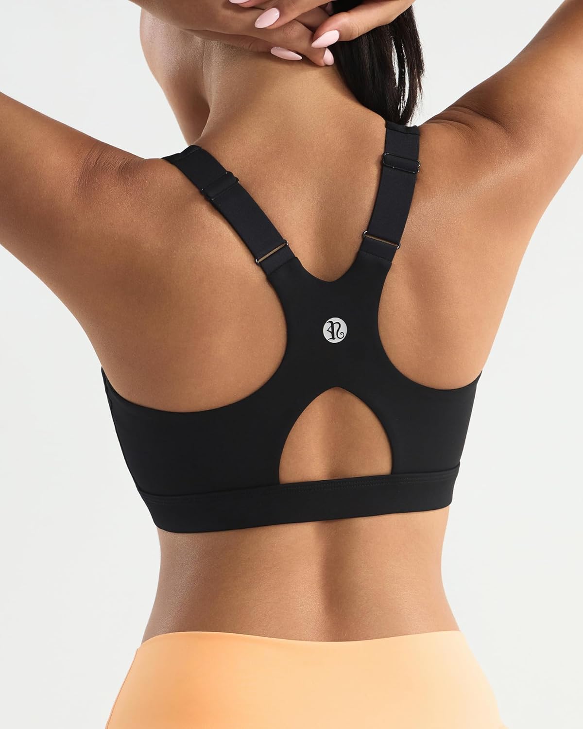 RUNNING GIRL High Impact Sports Bra - Adjustable Racerback Design with Built-In Pads for Comfort