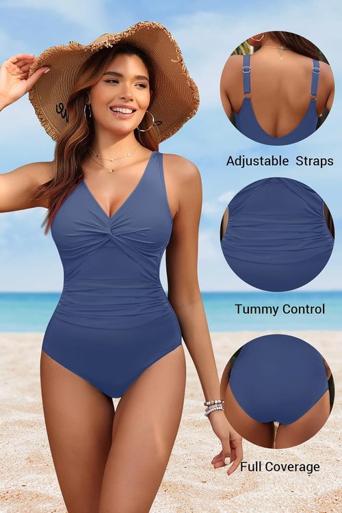 Holipick One-Piece Swimsuit for Women - Tummy Control & Push-Up Design | Full Coverage Slimming Fit