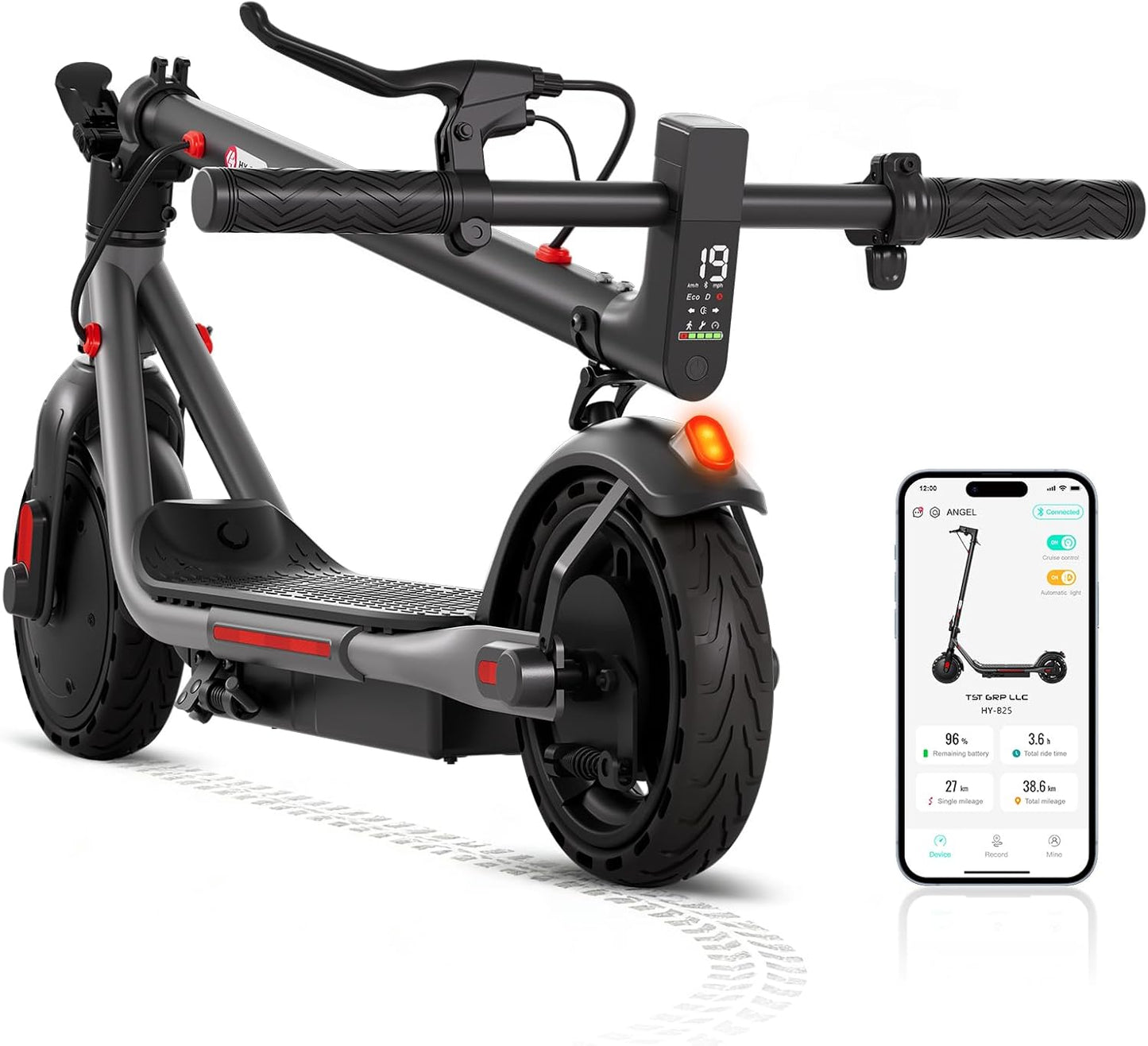 YHR Electric Scooter - Powerful 350W/500W Motor, 20 Miles Range, 8.5"/10" Solid Tires | Dual Braking System