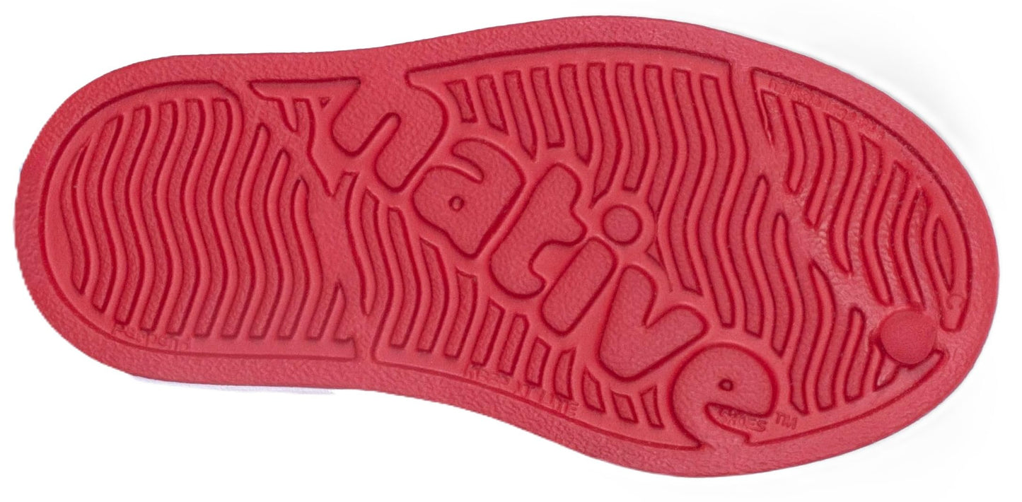 Native Shoes Unisex-Kids Jefferson Sneakers, Ruby Red/Shell White, 7 Toddler