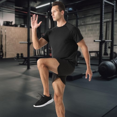 HYCOPROT Men's Quick-Dry Athletic T-Shirt - Moisture-Wicking Short Sleeve Tee for Gym & Running