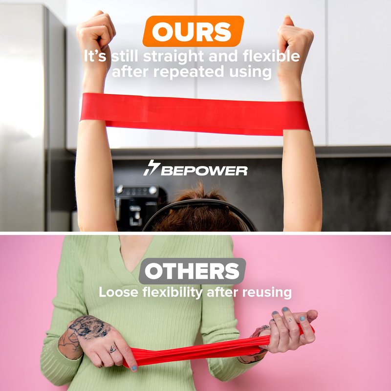 Resistance Bands Set with Handles, Heavy TRX Bands for Working Out, Elastic Exercise Bands with Therabands - Training Set for Strength and Flexibility